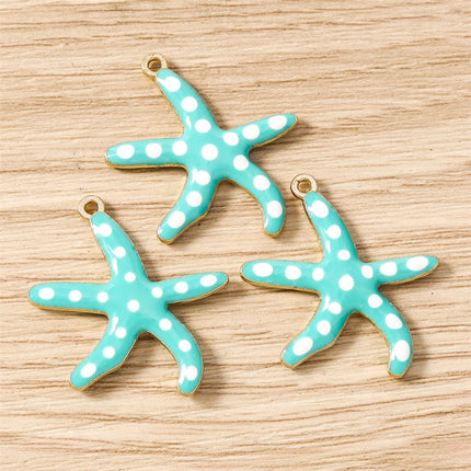 10pcs Cute Mix Marine Life Charms Enamel Starfish Lobster Crab Charms Pendants for Jewelry Making Necklaces Earrings DIY Gifts