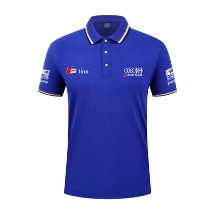 2026 Summer Trend Audi Printed Custom Car Modified Polo Shirt Men's Cotton Sleeveless T-Shirt Carro Personalizado Camisa Polo Ma