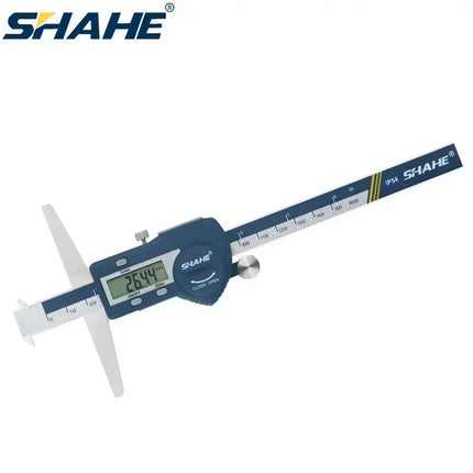 SHAHE 0.01 MM 6''8''12'' Digital Depth Gauge Stainless Steel Digital Depth Calipers With Double Hooks Caliper Measuring Tools