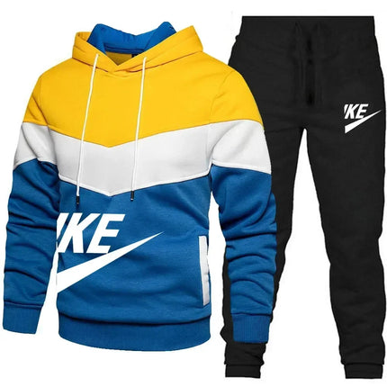 Men Pullover Hoodie Pants 2 Piece Set New Autumn Casual Bicycle Running Jogging Sports Tracksuit