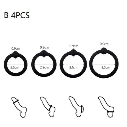 New 1/3/4/6/7/9Pcs Adjustable Silicone Penis Rings Set For Male Cockring Ejaculation Delay Sex Toy For Couples Adult Fun Options