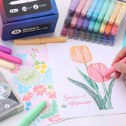 0.6mm Erasable Neutral Pen Kawaii Office Supplies for School Students Smooth Quick Drying Writing Stationery Erasable Gel Pens