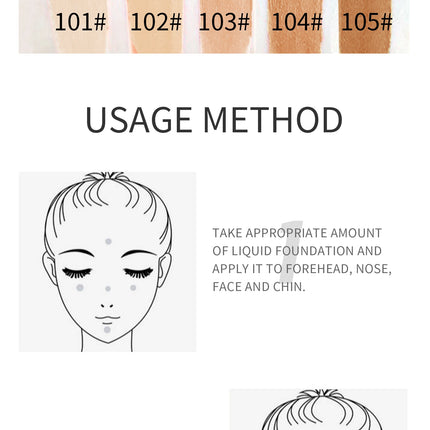 Liquid Foundation Concealer Face Naturally Flawless Matte Oil-Control Waterproof Long Lasting Foundation 30ml 5 Colors Optional