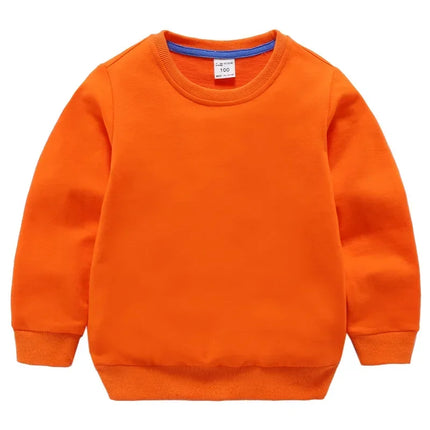 Autumn Solid Color Clothes 2-10Years Children's Hoodies Sweatshirts Girl Kids White Tshirt Cotton Pullover Tops for Baby Boys