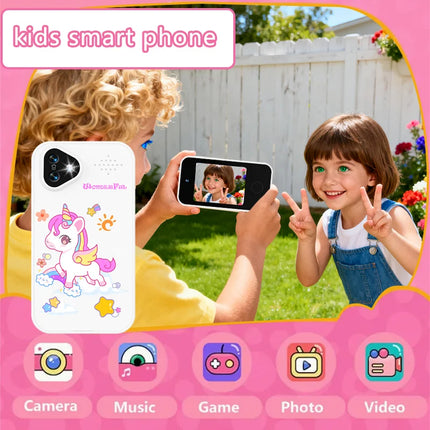 Unicorn Kids Smart Phone Camera Toys Touchscreen Baby Mobile MP3 Player Digital Educational Camera for Girls Boys Aged 3-12