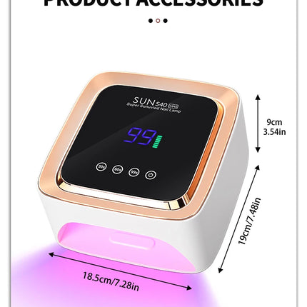 180W Cordless UV LED Nail Lamp With LCD Display Wireless 57LEDS Nail Drying Lamp For Drying Polish Gel Rechargeable Salon Tools
