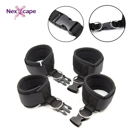 2PCS Sex Wrists & Ankle Cuffs Erotic Handcuff Adjustable Soft Hand Restraint Cuffs Couple Role Play Games Toys Sex Accessories
