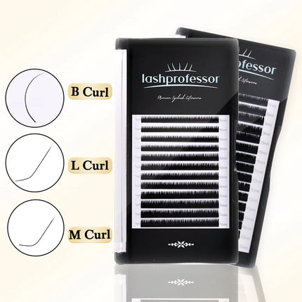 Lashprofessor Soft Natural Volume Cashmere Matte Black Lashes Trays B/L/M Curl 5-15mm Korean PBT Individual Eyelashes Extension