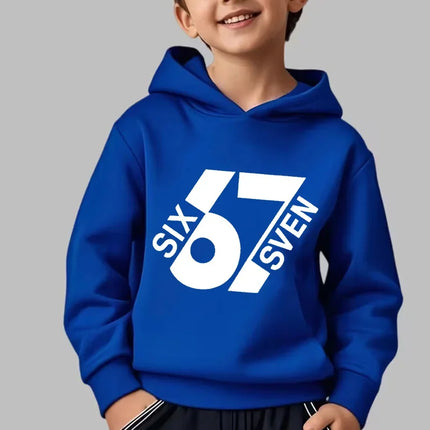 Funny Meme Pullovers Children's Fashion Cute Sweatshirts for Boys Girls Six Seven 67 Brainrot Print Y2k Hoodies Kids Clothes