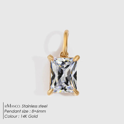 eManco Stainless Steel Geometry Pendants Charms Zircon For DIY Jewelry Necklace Making Bracelet Findings Crafts Earrings