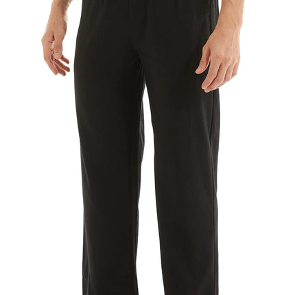 Men's Casual Linen Cotton Yoga Pants Breathable Loose Sweatpants Beach Trousers Lounge Pants Elastic Waist Fitness Pants