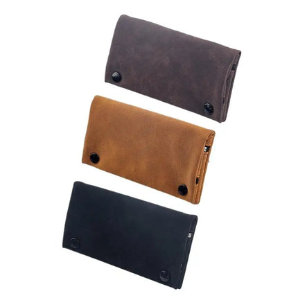 (Ce14)Frosted Leather Hand Cigarette Bag Foldable Storage Bag Handmade Tobacco Lighter Pouch Tobacco Moisturizing Bag