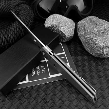 Newest C273 folding knife TC4 titanium alloy Handle D2 high carbon tool steel Blade Camping Hunting Pocket hand tools