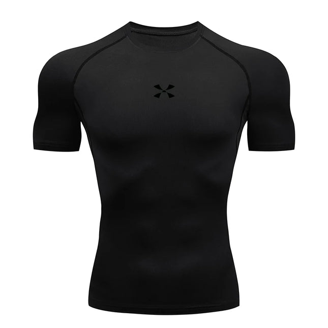 Compression T Shirt Men Summer Sportswear Running T-shirt Elastic Quick Dry Sport Tops Tee Athletic Gym Workout Shirts Men