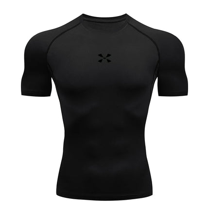 Compression T Shirt Men Summer Sportswear Running T-shirt Elastic Quick Dry Sport Tops Tee Athletic Gym Workout Shirts Men