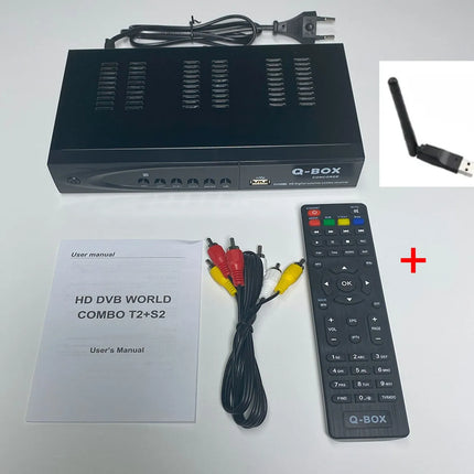 2026 DVB-T2 DVB-S2 Combo QBOX Satellite TV Receiver Tuner H.264 MPEG 4 Digital TV Decoder 1080P HD Time Shift EPG Decoder Stock