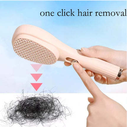 Portable Telescopic Comb White Pink Scalp Massage Brush Self-Cleaning Hair Comb Women Salon Styling Tool Compact Magic Comb