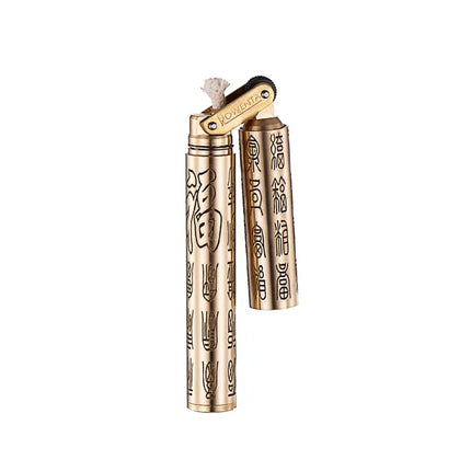 Creative Unusual Kerosene Lighter Copper Nunchaku Funny Retro Grinding Wheel Flint Lighters Foldable Mini Portable Men's Gift