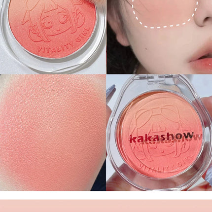 Kakashow Youthful Gradient Blush - Natural Nude Shade,  Easy-to-Blend Formula with Long-lasting Matte Finish,
