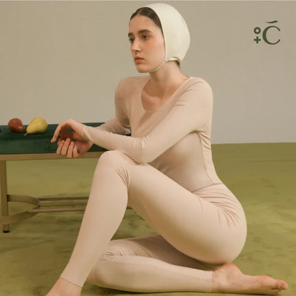 SUJIIN Women's Thermal Underwear Set Winter Round Neck Thermals Tops Ladies Long Johns Anti-Static Two Pieces Woman Sets WC050