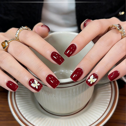 New Year Red Nail Polish Gel 2026 New Autumn/Winter Set, Cherry Wine Red, Makes Skin Look Brighter, Salon Specific