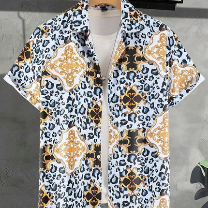 Vintage Men Shirts Sets Summer 3D Print Beach Short Sleeve Shirt Shorts Casual Trip Mens Hawaiian 2 Piece Suit S-5XL Man Blouse