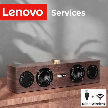 Lenovo C02 Multimedia Speaker Retro Design Bluetooth Wired Dual Mode Speakers Enhanced Bass Sound with Universal Compatibility