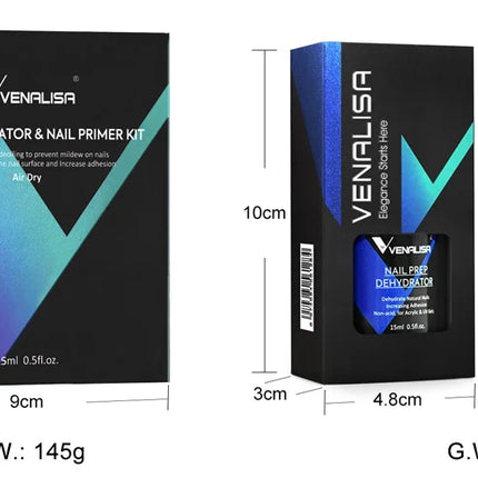 Venalisa 15ml Nail Prep Dehydrator Fast Air Dry Acid-Free Primer Bond Anti-off Prevention Long Lasting For Nail Gel Polish