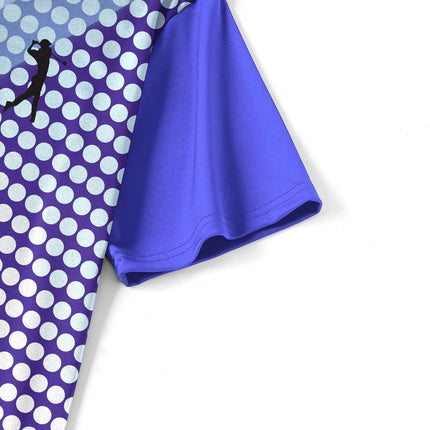 Golf-Themed Gradient Polka Dot Polo Shirt Men's Sports Casual Short-Sleeved Golf Course Exclusive Printed Top