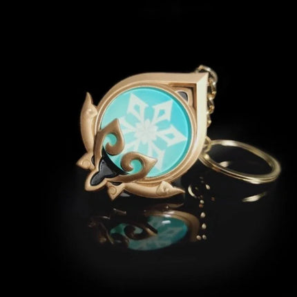 New Teyvat Vision Fontaine Water God Focalors Lyney and Lynette Keychain Luminous 7 Element Eye Of Original God Toy KeyRing