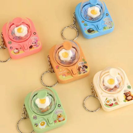 FTCY Cartoon Mini Egg Flipper Creative Fun Fried Egg Machine Keychain Stress Relief Pass The Time Clicker Toys Pendant Keychain