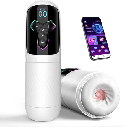 KUSHOR Heating Automatic Male Masturbator AI & APP Control Blowiob Machine Pocket Pussy Penis Pump LCD Display Sex Toys for Men