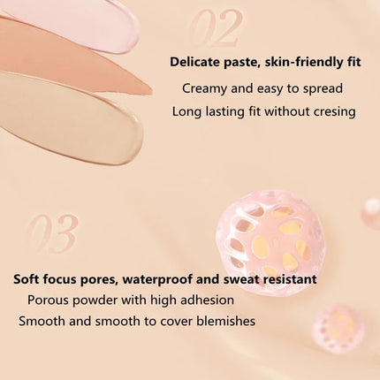 Judydoll Moisturizing Three-Color Concealer Palette High Coverage Long-Lasting Natural Waterproof Sweatproof Makeup Cosmetics