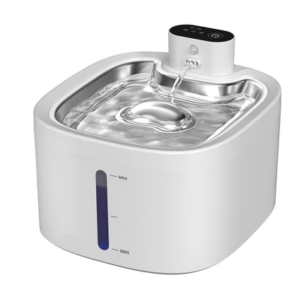 Wireless Cat Water Fountain 3.5L Pet Water Dispenser 4000mAh Long-Lasting Battery Life Stainless Steel Tray and Motion Sensing