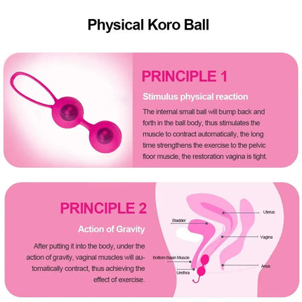 Silicone Kegel Exercise Balls – Vaginal Tightening Machine with Geisha Round Design, Essential Women’s Intimate Fitness Toy