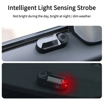 1Pcs LED Car Fake Security Light Solar Powered Simulated Alarm Wireless Warning Anti-Theft Lamp With Air Freshener Function