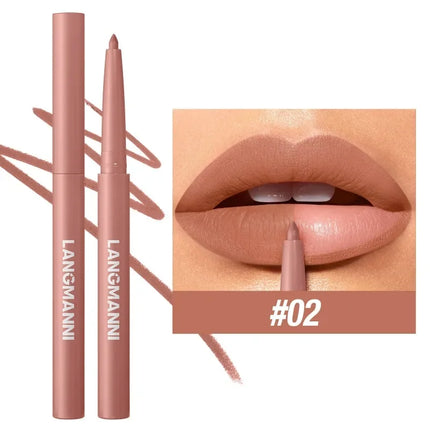 12 Colors Waterproof Lip Liner Pencil Matte Red Brown Plumping Lip Stain Long-Lasting Smooth Perfect Outline & Filling Lips