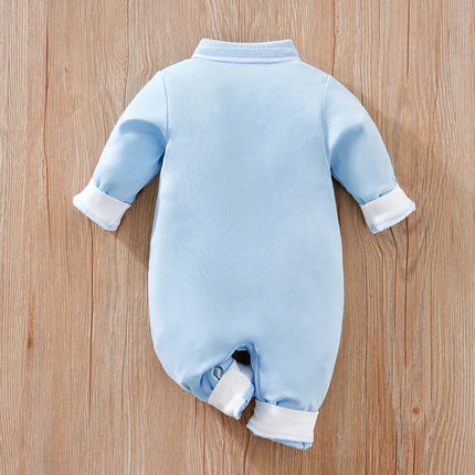 Spring And Autumn 0-18m Newborn Clothing Casual Polo Shirt Cotton Comfortable Soft Boys And Girls Long Sleeved Baby Bodysuit