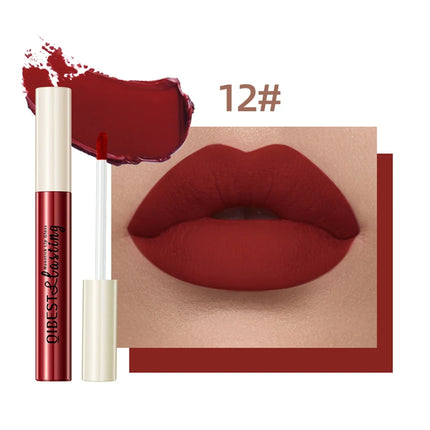 24 Colors Matte Lipstick Woman Lip Makeup Velvet Lipgloss Long Lasting Lip Tint Waterproof Non-stick Cup Lip Gloss Cosmetics