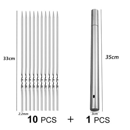 10/31pcs Reusable Stainless Steel Barbecue Skewers BBQ Kebab Iron Sticks for Outdoor Camping Picnic Cooking Tools