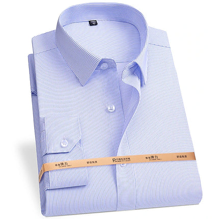 No-Iron Anti-Wrinkle 8XL New Fabric 50% Bamboo Fiber 46%Polyester 4%Spandex Men Shirts Long Sleeve Business work shirt Soft Cozy