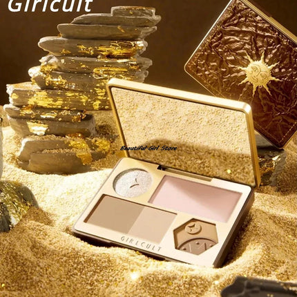 Girlcult Gold Digger Series Face Integrated Palette Pearl Matte Highlights Blush Brighten Contour Face Makeup