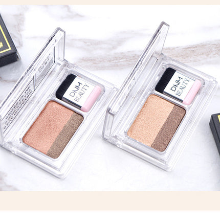 Two-color Matte Eye Shadow Double Small Box Lazy Eye Shadow  Easy to Carry Eyeshadow Tray Professional Women's Cosmetics