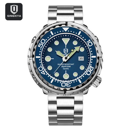 QINGXIYA Sports Men Quartz Watch Silicone Strap Waterproof Luminous Date Wristwatch Mens Military Clock Man Relogio Masculino