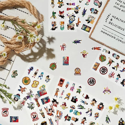 104pcs Dragon Ball transparent stickers hot blooded cartoon anime waterproof graffiti for cups suitcases decorative toy gift