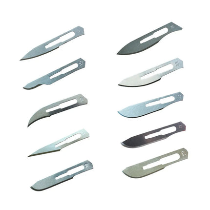 Sterile Surgical Scalpel Blades Individually Packaged, Carbon Steel 11 Extra Point & 23 Stainless Steel, Full Range of Sizes