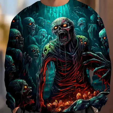Funny Graffiti Sweatshirt 3D Printed Man Sweater Fashion Trendy Long Sleeve Sweatshirt Harajuku Streetwear Large Size Men's Tops