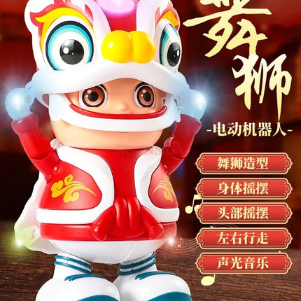 Dance, lion dance, little boy, electric lighting, music robot, male and female children, baby cartoon toys