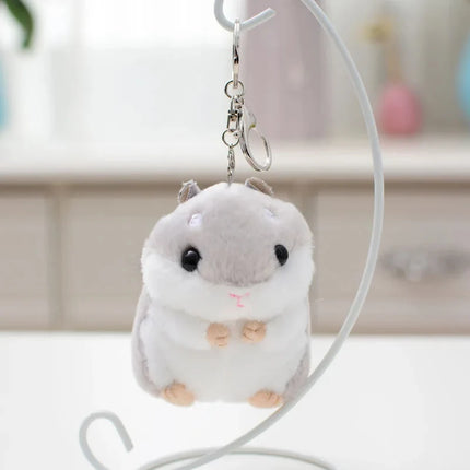 1PCS Stuffed 10cm Hamster Plush Doll Keyrings Animal Children Toys Key Chain Kawaii Dolls Kids Child Christmas Gifts Bag Pendant