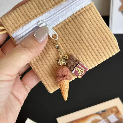 1PC Creative Unique Doughnut Bread Coffee Phone Charm Strap Pendant Lanyard Simulated Food Toys Keychain Bag Accessories Gift